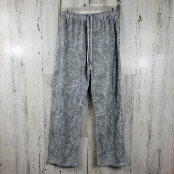 3/$15 the cozy corner gray flower pajama pants women's size medium 8-10 - Picture 1 of 9